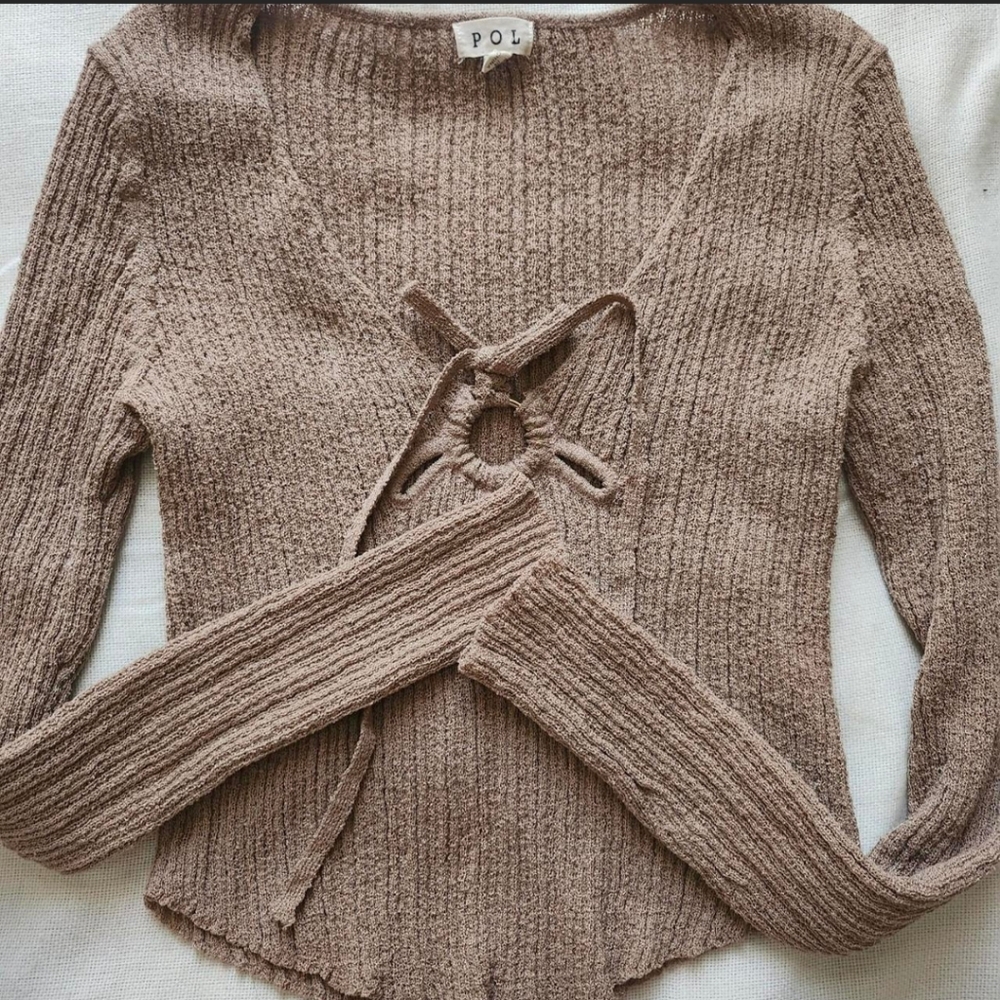 POL Women's Tan Sweater